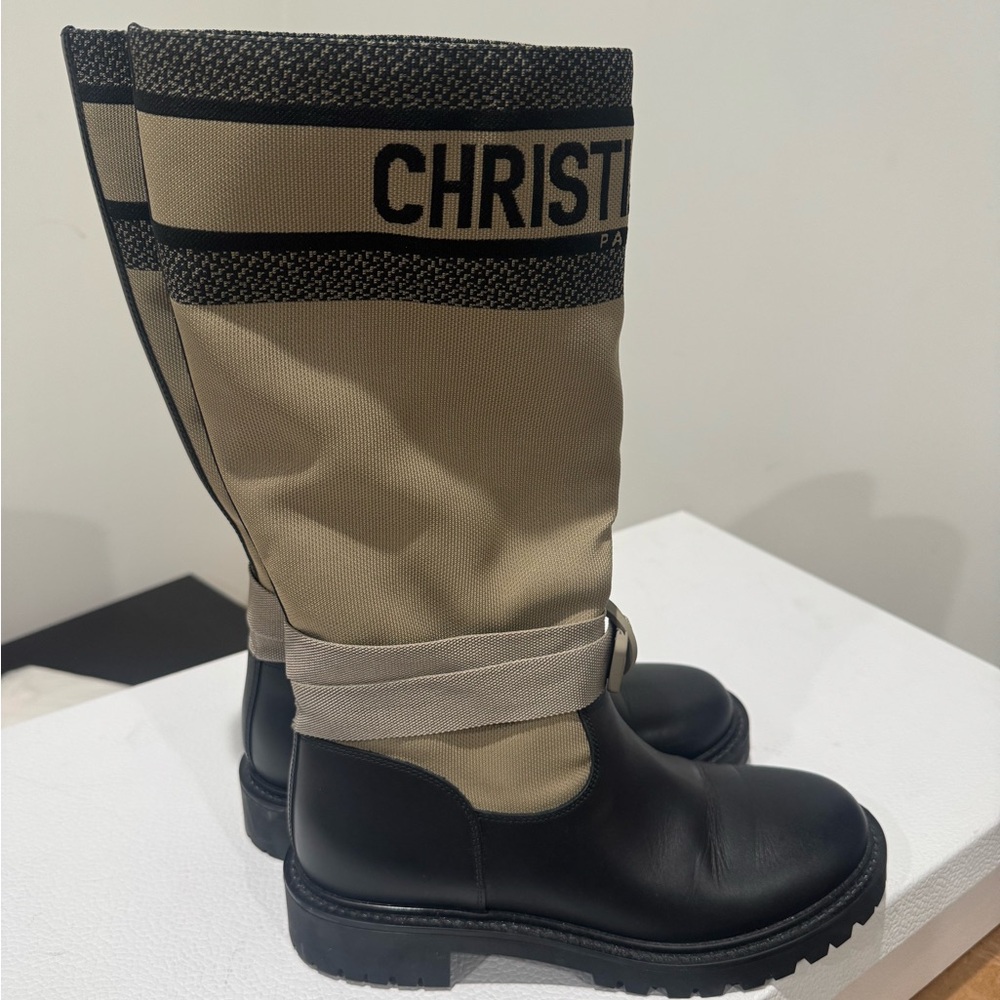 Dior Black and Tan Ankle Boots